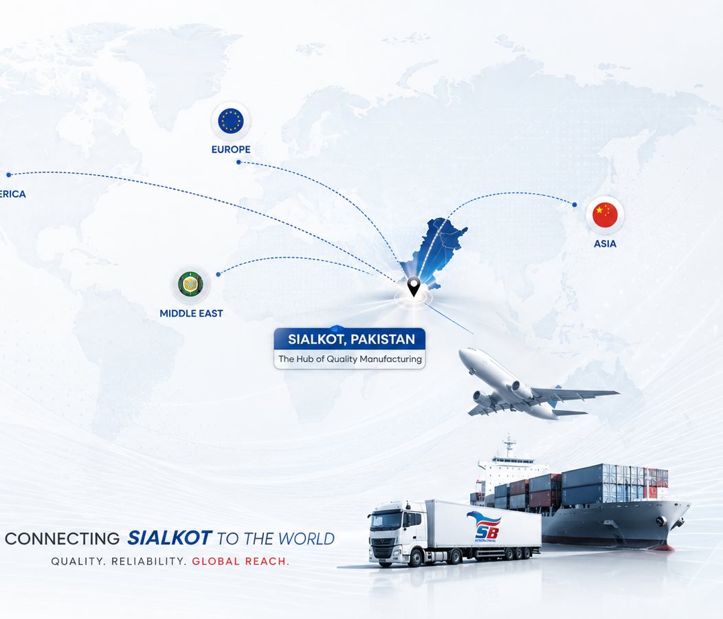 Global export reach from Sialkot, Pakistan
